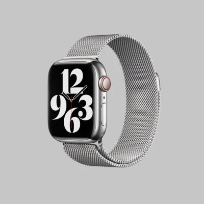 Cinturino in acciaio finitura milanese per Apple Watch, design elegante e resistente