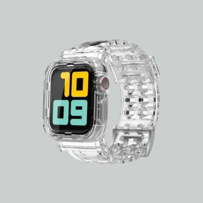 Cinturino in silicone transparent per Apple Watch, design elegante e resistente