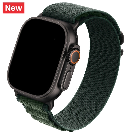 cinturino in nylon verde compatibile per apple watch ultra nero