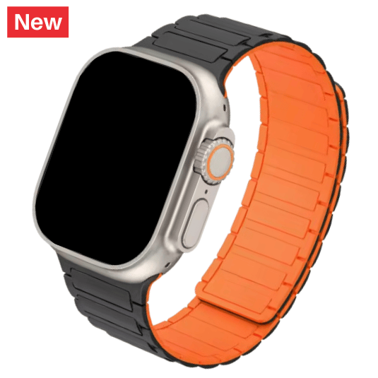 cinturino in silicone magnetico con design a maglie per apple watch