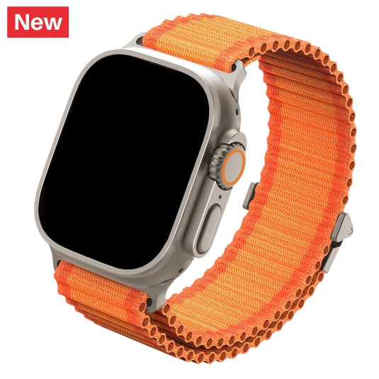 cinturino in nylon tubolare arancione per apple watch