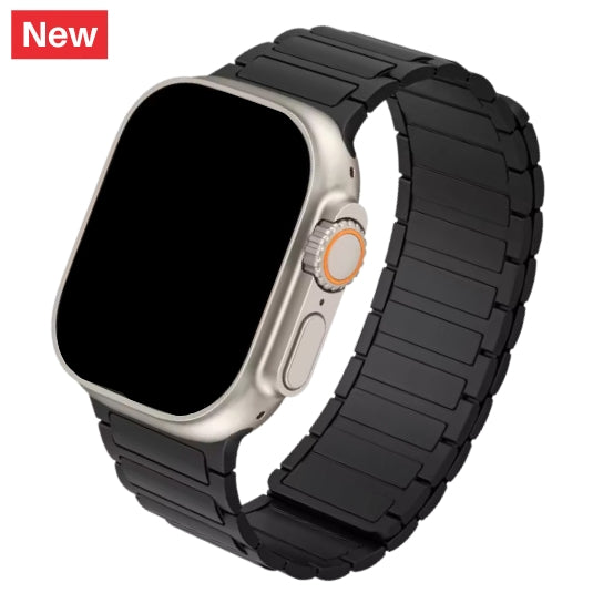 cinturino in silicone magnetico nero per apple watch