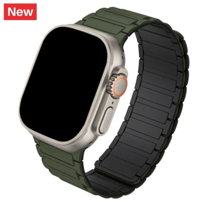 cinturino in silicone magnetico verde militare compatibile con apple watch ultra