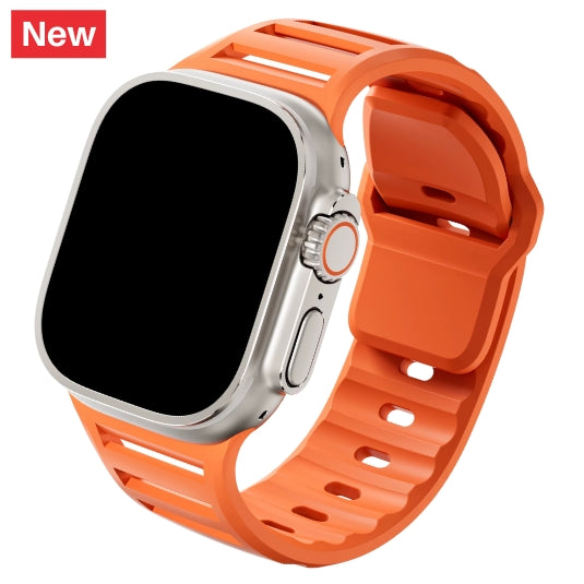 cinturino in silicone sportivo arancione per apple watch