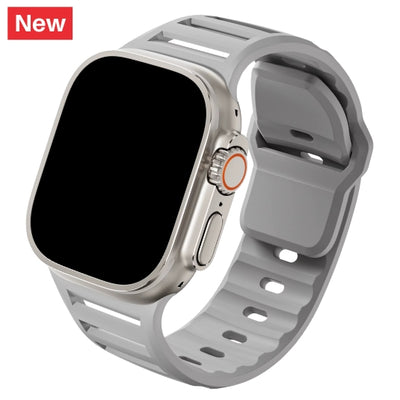 cinturino sportivo in silicone grigio per apple watch ultra