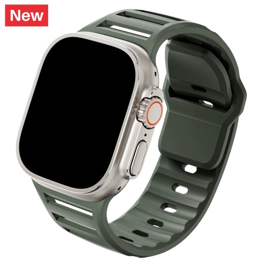 cinturino in silicone sportivo verde militare per apple watch