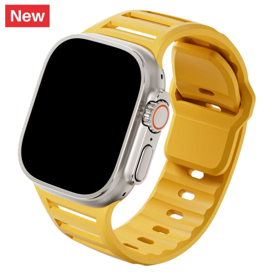 cinturino sportivo in silicone giallo per apple watch