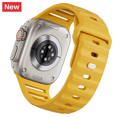 cinturino sportivo in silicone giallo per apple watch 45mm